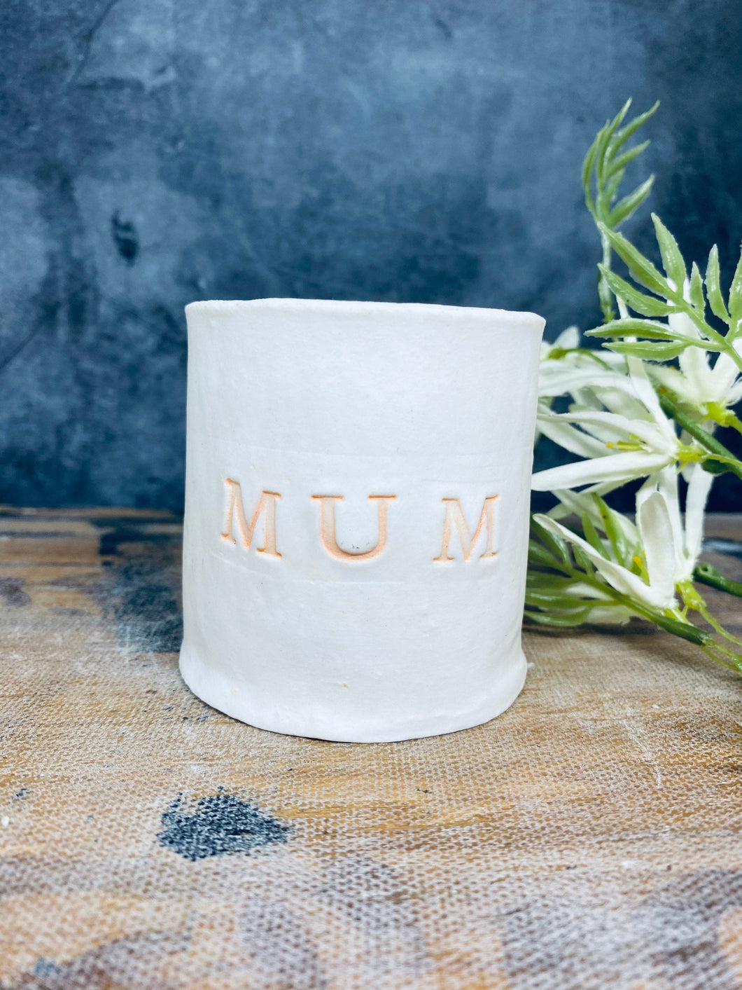 Handmade Porcelain Tea Light Candle Holder. For Mum. Remembrance/ Celebration Gift